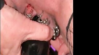 My Bae Piercings having fun with heavy pierced snatch