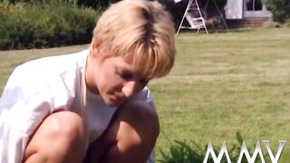 Amateur female gardener gets boned public