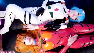 Rei and Asuka play with horse vibrators