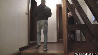 beauty older blonde satisfies young neighbors