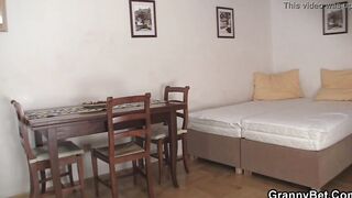beauty older blonde satisfies young neighbors