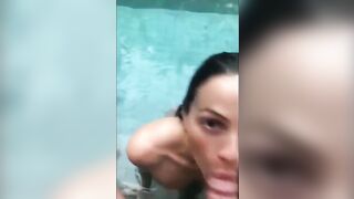 Milf Sucking Off Monstrous Dick Inside Pool