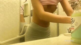 Risky Pissing and Masturbation on Airplane WC