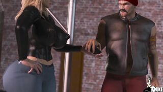 Biker cougar takes multiple dicks on her first mission for