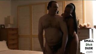 Pantyhose wearing dominas tugging tiny cock