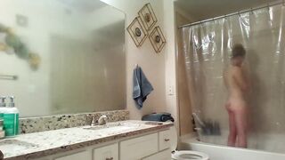 Voyeur women taking photos and masturbating inside the sho