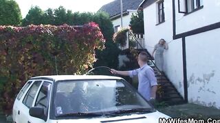 Taboo penis sucking off and doggy-plowed with son-inside-law