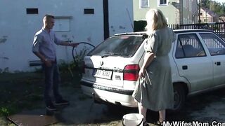 Taboo penis sucking off and doggy-plowed with son-inside-law