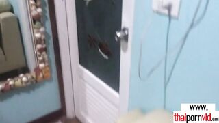 Slender amateur Thai 19 year old Cherry used from behind by her