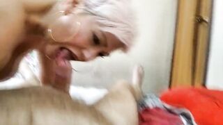 Older ex-wife AimeeParadise inside white panties blowing my penis!