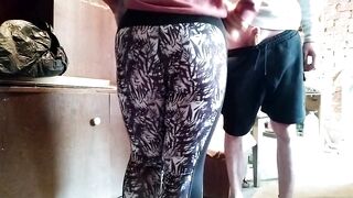 Fucking and cumming on my next door into an abandoned building