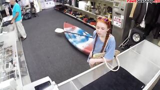 Thin ginger does head to big dick and gets jizzed