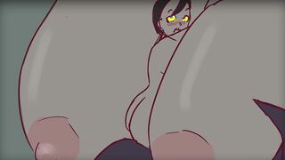Gigantic sultry slithering girlfriend finds desperate vulgar bimbo alone inside