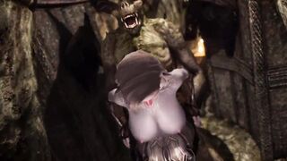 Lustful Luna's Skyrim Monster Compilation three Werewolf, Gargoyle, Storm Atronach