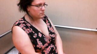 Long calves under ebony and red dress