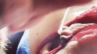 Extremily close-up pussyfucking. Cummed