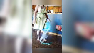 Desperate housewife shows off her new Apron