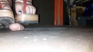 Bbw Cockbox Trample wearing wedge sandals