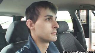 Men pick up and banged sexy old lady into the fields