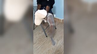 Black wearing her shiny Nylons