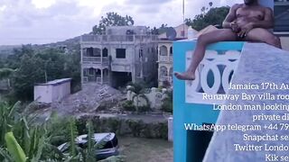 stroking my penis Jamaica Outdoor cum