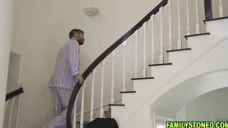 Hannah Grace and Madi Collins lets stepdad enjoy licking their