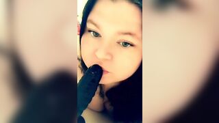 Slowly sucking off vibrator