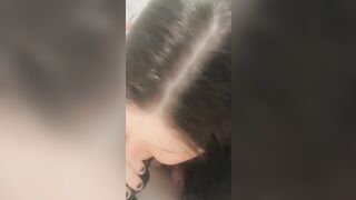 Slowly sucking off vibrator