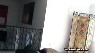 Blonde earns cash on dick during lunch break