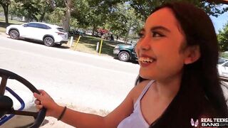 Real Teenie - Chesty oriental Luna Mills Does Her First