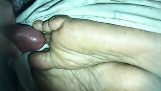 Cum on Black Ex-Wife Soles two