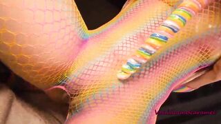 Long Titted Blonde Blows And Fucks Herself With A Lollipop