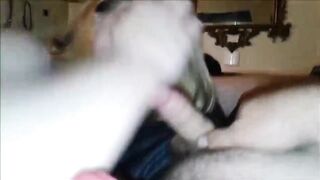 Sucking Off her hubby's dick - Cuckolding