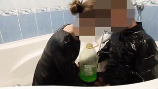 tights bath tub fun