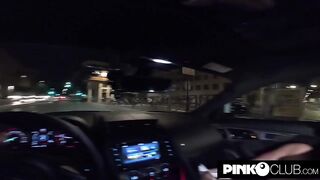 Amandha Fox's dirty night inside Rome by vehicle