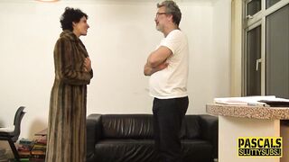 Bound up blindfolded big titted MILF submissive