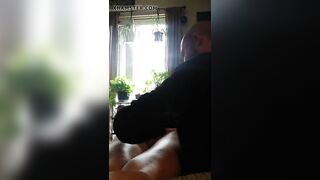 Flabby mature woman spanked