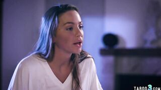 Erotic dyke 19 yo Abigail Mac consoling her chubby cougar neighbors