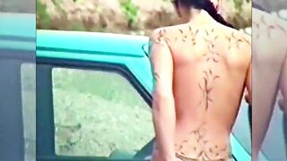 Mendi & Katia Topless on Beach