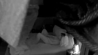 Woman alone into bed masturbating caught on secret camera.