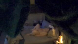 Woman alone into bed masturbating caught on secret camera.