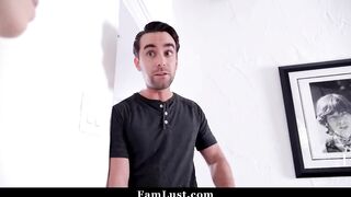 Blonde Step Sister Blackmailed By Her Step Brother to Suck