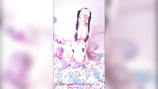 Lonely mistress pleasures herself with vibrator unicorn