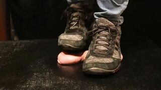 Ball Smash under my hard sole kinky trainers