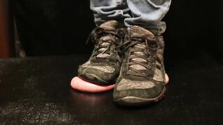 Ball Smash under my hard sole kinky trainers