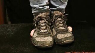 Ball Smash under my hard sole kinky trainers