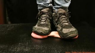 Ball Smash under my hard sole kinky trainers