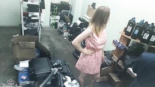 Slutty Blonde Outdoors Masturbates Next to Stranger