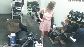 Slutty Blonde Outdoors Masturbates Next to Stranger
