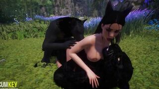 Furry put Knots and Cum inside Cat cunt with mouth's Snatch |